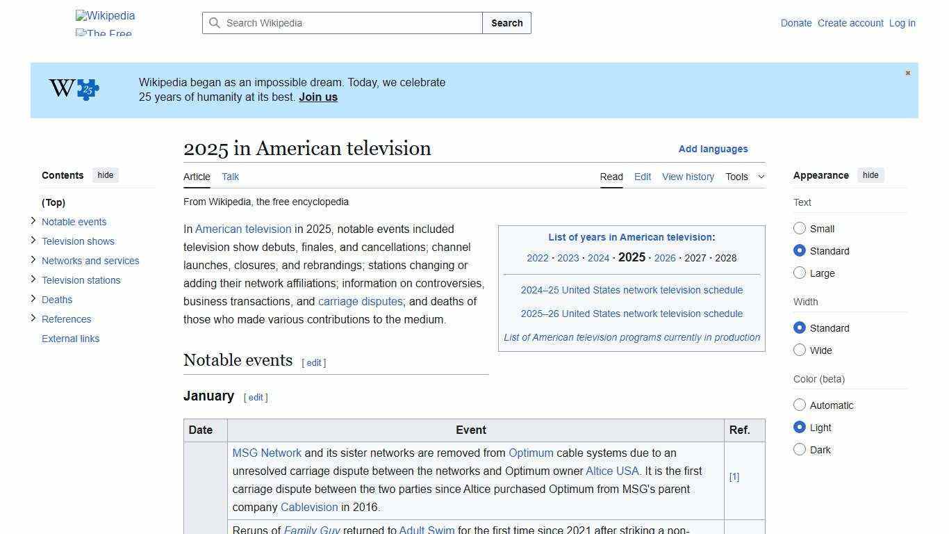 2025 in American television - Wikipedia