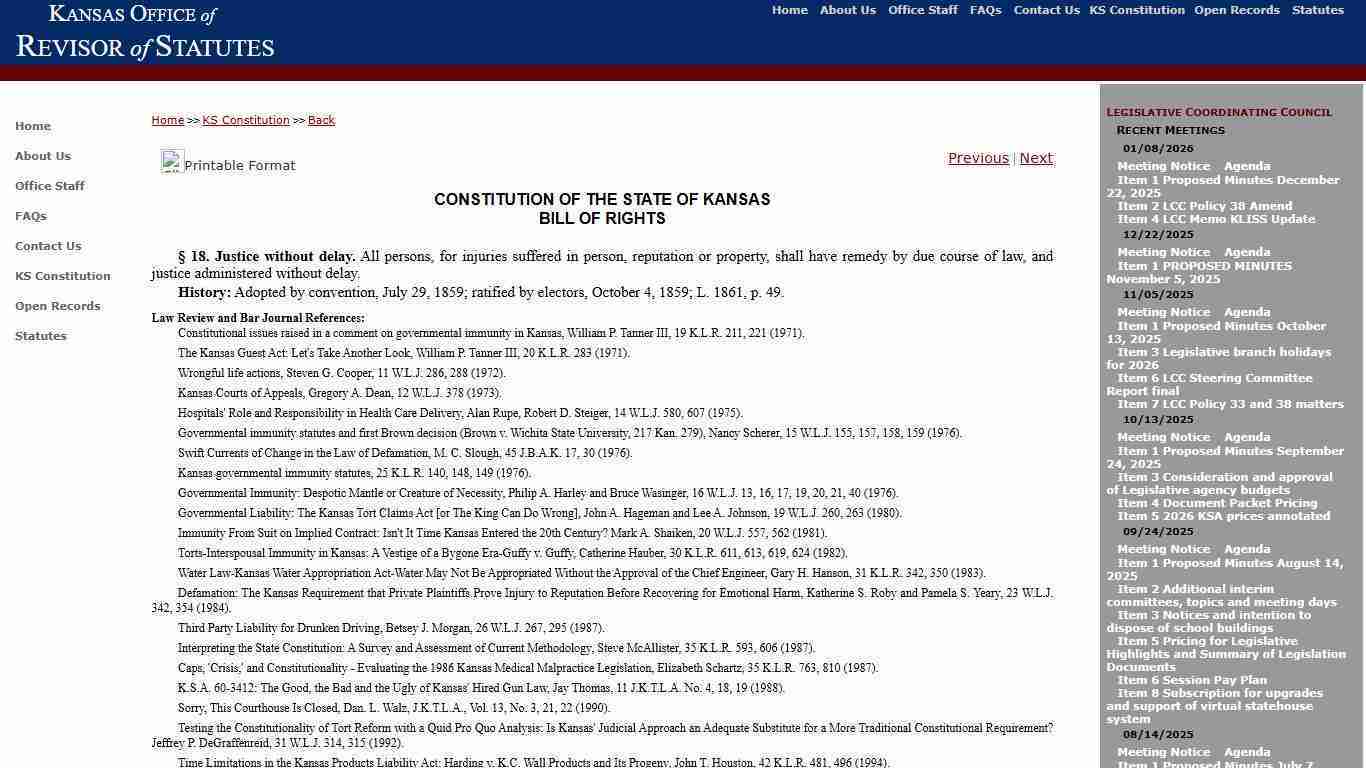 B. of R. § 18—Kansas Constitution